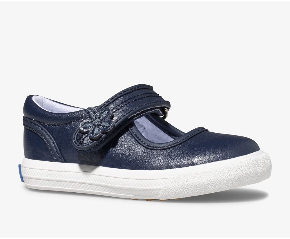 Slip Ons Keds Enfant Bleu Marine - Ella Mary Jane - 398-PGWHKN